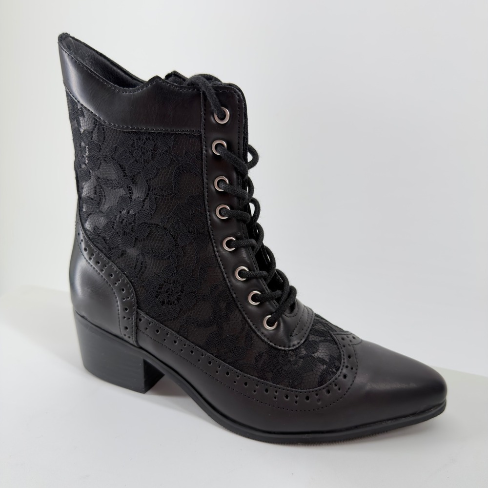 tuk Black Victorian Anarchic Pointed Boot - Picture 2 of 8